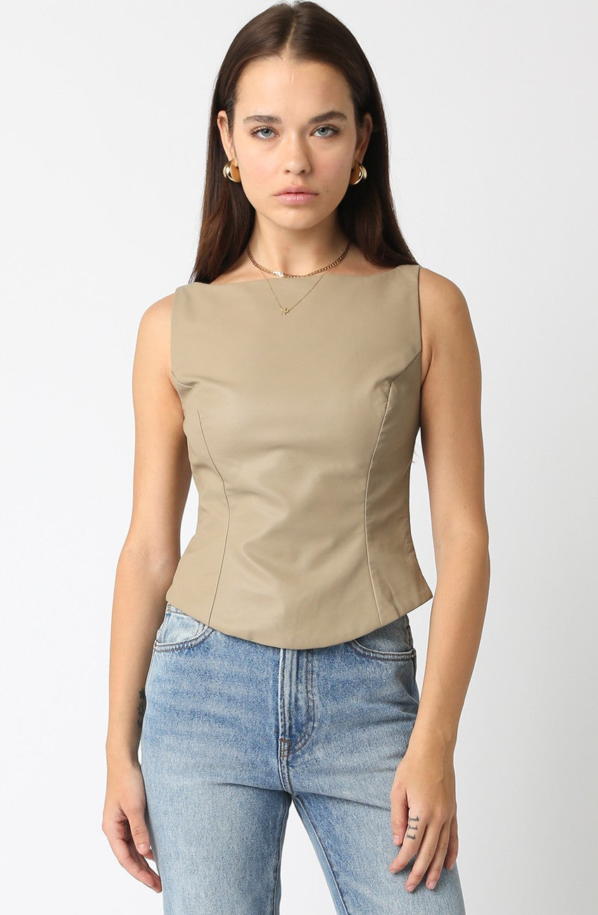 Faux Leather Tank