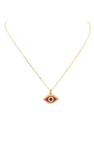 Gold Filled Red 3rd Eye Necklace #20003