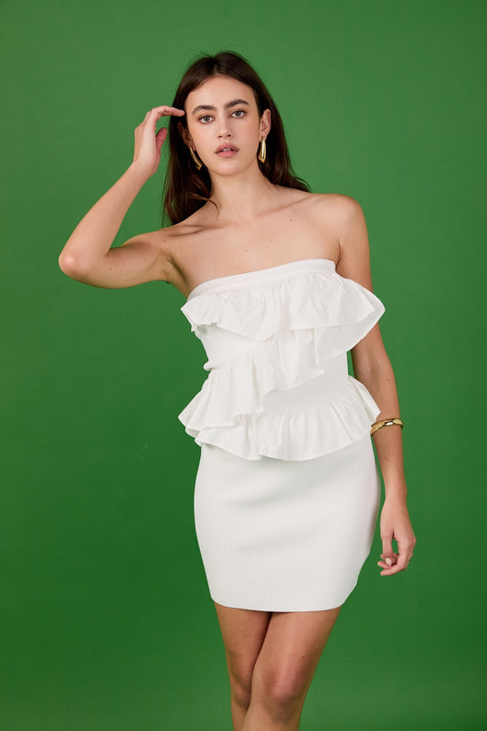 White Ruffle Dress