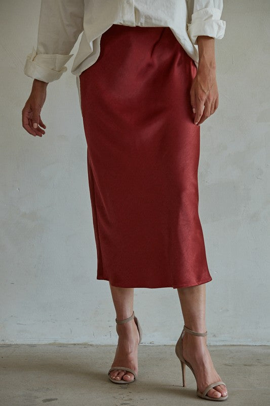 Satin Midi Skirt