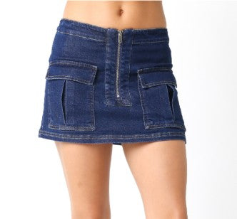 Denim Cargo Skirt