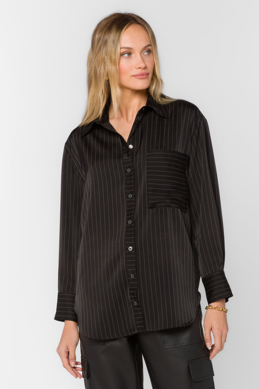 Designer Satin Stripe Top