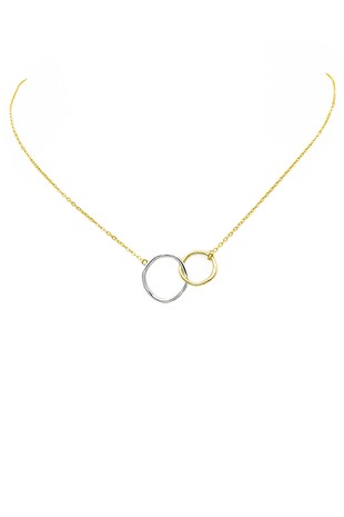 2 Tone Circle Necklace #1023