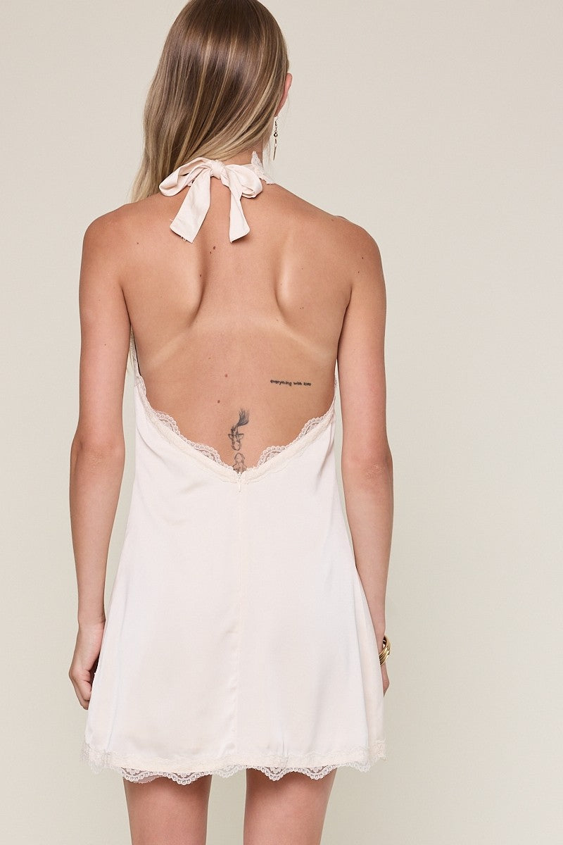 Halter Tie Open Back Dress