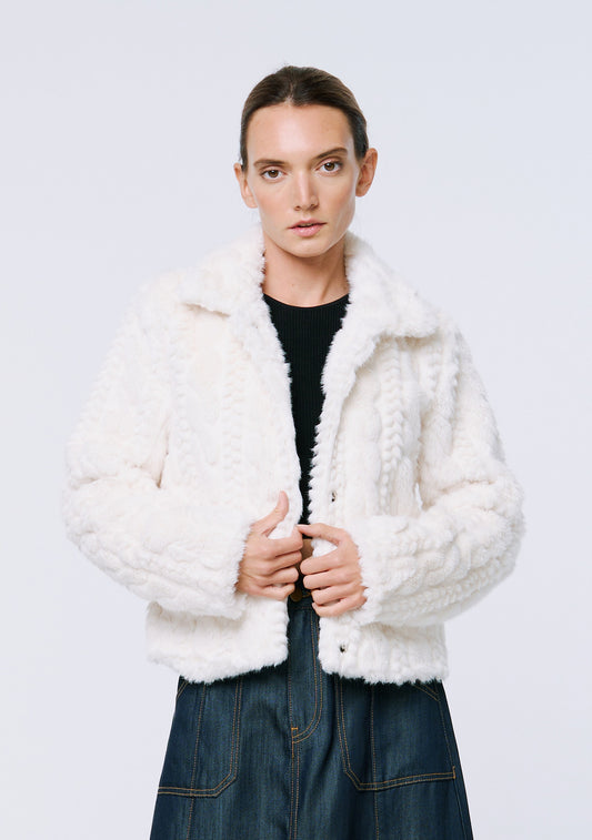 Designer Irini Cable Fur Jacket