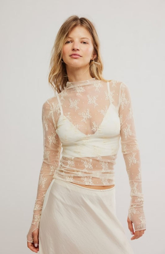 Lady Lux Lace Long Sleeve Top