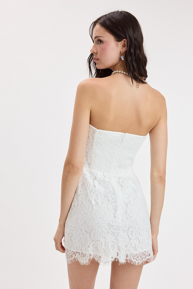 Lace Tube Mini Dress